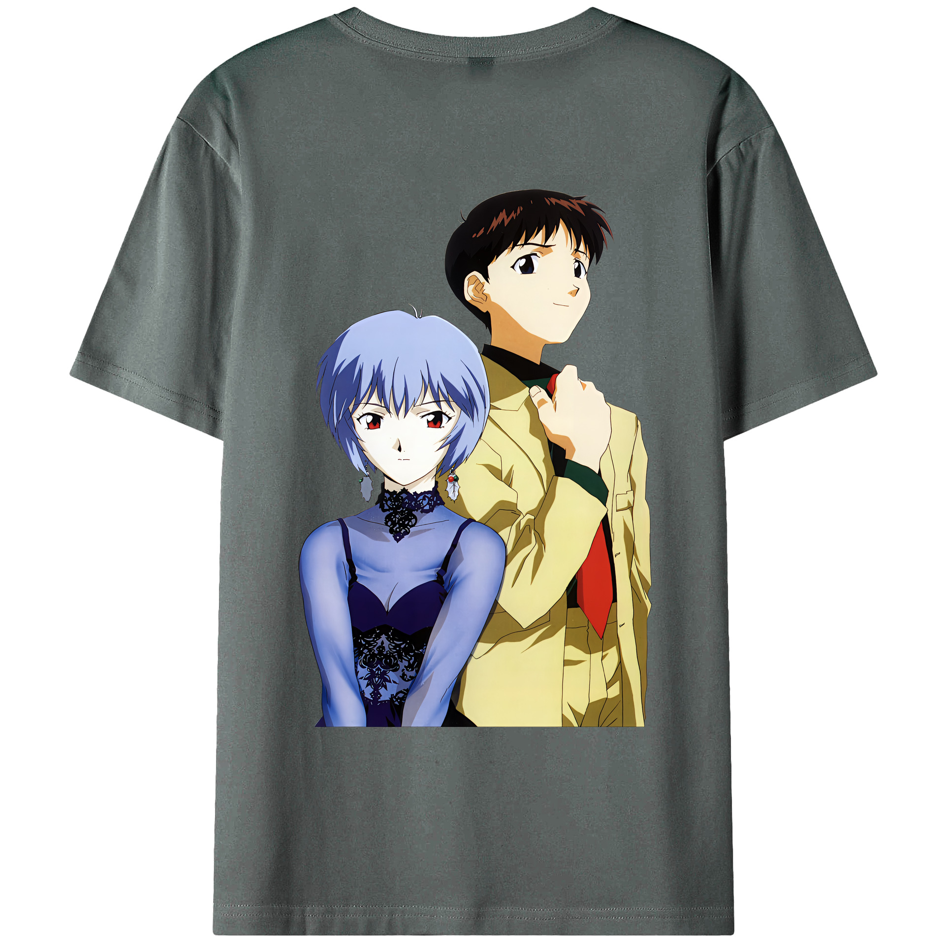 （画像用） EVA 新世紀エヴァンゲリオン 綿100％ メンズ半袖Tシャツ（バックプリント） 通気性